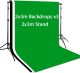Adjustable Backdrop Stand Kit Support System 2M x 3M 3PCS Backdrops, 2M x 3M, Photography Non Woven Background Photo Shooting Studio (Black White Green)