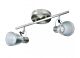 High Power 12W LED Twin Spotlight Satin Chrome / Warm White - LSLR-B2-SC