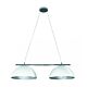 Double Retro Modern Shade Pendant White / Silver - MS2400-WHSI