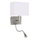 Maddox Bedside Wall Light With Flexi LED Task Light Satin Chrome - WL6519-SC