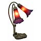 Two Branch Tiffany Lily Table Lamp Purple - LLTB-2-PUR