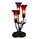 Three Branch Upward Tiffany Lily Table Lamp Purple - N039-3-PUR