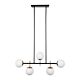 Maddox 5 Light Linear Pendant Black / Antique Brass / Opal - 20704