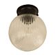 Large Spherical Ribbed Glass DIY Batten Fix Black / Clear - DIYBAT09