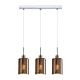 Interior Oblong 3 Light Rose Gold / Dotted Glass Pendant - ESPEJO4X3S