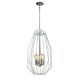 Narrow Angular Cage 5 Light Pendant White - Gamba4