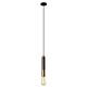 Golda Vertical Plate 1 Light Pendant Matt Black / Antique Brass - GOLDA2