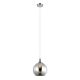 Interior 250mm Glass Pendant Antique Chrome / Black Smoke - PESINI5