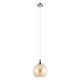 Interior 250mm Glass Pendant Chrome / Amber - PESINI6