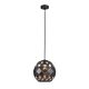 Interior Embossed Tiled Iron Wine Glass Shape Pendant Large Matt Black - TUILE4