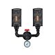 Decorative 2 Light Wall Lamp Black - Veneto-W2