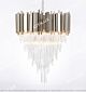 Vintage Frosted Champagne Modern Glass Chandelier Large Citilux - NU145-1783
