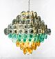 Modern Light Luxury Colored Jade Glass Square Chandelier Large Citilux - NU145-1593