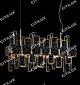 Stainless Steel Black Square Crystal Dining Chandelier Citilux - NU145-1333