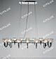 Simple Stainless Steel Crystal Square Cover Long Dining 28 Lights Chandelier Citilux - NU145-1080