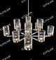 Stainless Steel Textured Glass Cover Engraved Double Chandelier Citilux - NU145-1004