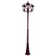 Chester Three Head Tall Post Light Burgundy - 15028