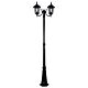 Chester Twin Head Curved Arm Tall Post Light Black - 15051