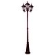 Chester Triple Head Curved Arm Tall Post Light Burgundy - 15058