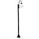 Lisbon Single Sphere Curved Arm Plain Post Light Black - 15783