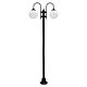 Lisbon Twin Spheres Curved Arms Plain Post Light Black - 15789
