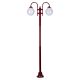 Lisbon Twin Spheres Curved Arms Plain Post Light Burgundy - 15790
