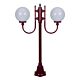 Lisbon Twin 25cm Spheres Curved Arms Short Post Light Burgundy - 15688