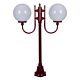 Lisbon Twin 30cm Spheres Curved Arms Short Post Light Burgundy - 15694