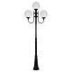 Lisbon Triple 30cm Spheres Curved Arms Tall Post Light Black - 15753