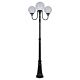 Lisbon Triple 25cm Spheres Curved Arms Tall Post Light Black - 15759
