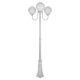 Lisbon Triple 25cm Spheres Curved Arms Tall Post Light White - 15763
