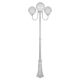 Lisbon Triple 25cm Spheres Curved Arms Tall Post Light White - 15763