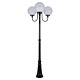 Lisbon Triple 30cm Spheres Curved Arms Tall Post Light Black - 15765