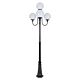 Lisbon Four 25cm Spheres Curved Arms Tall Post Light Black - 15771