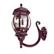 Vienna Curved Arm Upward Wall Light Large Burgundy - 16125