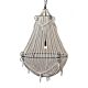 Marley 1 Light Beaded Pendant Large White - ELMAX3852LWHT