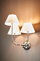Trilogy 3 Light Wall Lamp Silver Off White Shade With Shade - ELPIM30755AS