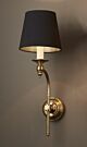 Soho 1 Light Wall Lamp Antique Brass With Black Shade - ELPIM50002AB