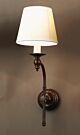 Soho 1 Light Wall Lamp Bronze With Light Natural Shade - ELPIM50002FLBR+ELSZ756LLEU