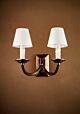 Elysee 2 Light Wall Light Antique Brass With Shade - ELPIM52181AB