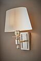Newton Wall Lamp Silver With Oval White Shade - ELSB21784