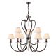 Pimlico 9 Light Chandelier With LS162 Shades Dark Bronze - PM9 DB + LS162
