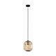 Bordesley 1 Light Pendant Small Black / Wood - 43231N