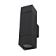 Larno 240V GU10 Up/Down Wall Pillar Light Black - LARNO-2 BLK