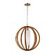 Allier Large Pendant Light Wood / Brushed Steel - FE/ALLIER/P/L LW