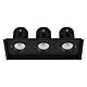 Lyra 3 x 17W Rectangular Tilt Recessed Triac Dimmable LED Downlight Black / Quinto - HCP-81221217