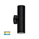 Tivah 6W/10W/14W 240V Up & Down LED Wall Pillar Light Matt Black / Tri-Colour - HV1025T