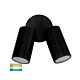 Tivah 6W/10W/14W 240V Double Adjustable LED Wall Pillar Light Matt Black / Tri-Colour - HV1325T