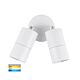 Tivah 10W 12V DC Double Adjustable LED Wall Pillar Light Matt White / Tri-Colour - HV1337MR16T