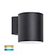 Porter 15W 240V Dimmable Round LED Wall Pillar Light Black / Tri-Colour - HV3628T-BLK